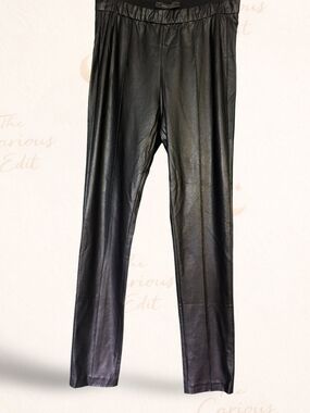 BCBG Max Azria Black Faux Leather Pants High Waist Slim Fit Size M NWT